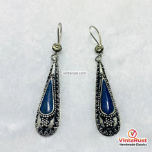 Load image into Gallery viewer, Boho Lapis Lazuli Minimalist Drop Earrings
