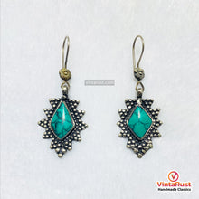 Load image into Gallery viewer, Boho Turquoise Sterling Silver Dangle Earrings