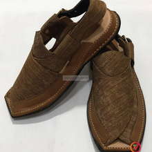 Load image into Gallery viewer, Brown Peshawari Chappal Leather Sandals for Men