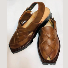 Load image into Gallery viewer, Brown Unique Style Handmade Peshawari Chappal