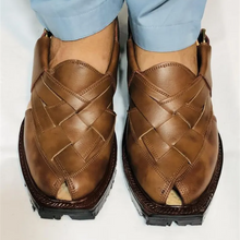 Load image into Gallery viewer, Brown Unique Style Handmade Peshawari Chappal