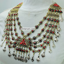 Load image into Gallery viewer, Charming Vintage Red Glass Stones Bib Necklace