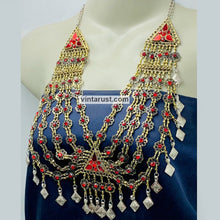 Load image into Gallery viewer, Charming Vintage Red Glass Stones Bib Necklace