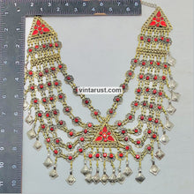 Load image into Gallery viewer, Charming Vintage Red Glass Stones Bib Necklace