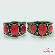 Load image into Gallery viewer, Coral Stones Handmade Adjustable Cuff Bracelet