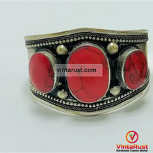 Load image into Gallery viewer, Coral Stones Handmade Adjustable Cuff Bracelet