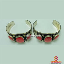 Load image into Gallery viewer, Coral Stones Handmade Adjustable Cuff Bracelet