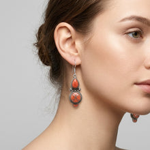 Load image into Gallery viewer, Handmade Nepalese Coral Earrings