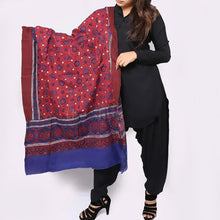 Load image into Gallery viewer, Cotton Herbal Dyed Block Printed Ajrak Shawl For Her