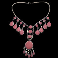 Load image into Gallery viewer, Dangling Stones Bib Necklace with Wooden Beads