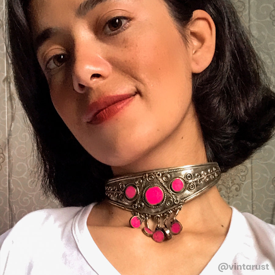 Afghan Pink Stone Tribal Crown, Ethnic Boho Girls Crown, Kuchi Jewelry, Handmade Afghan Kuchi tribal jewellery (@afghantribaljewelleryshop  main image 4