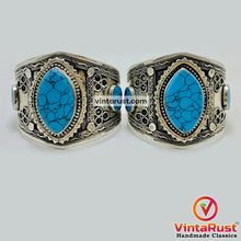 Load image into Gallery viewer, Ethnic Turquoise Stone Adjustable Handcuff Bracelet