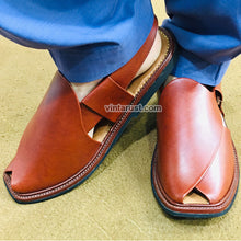 Load image into Gallery viewer, Genuine Leather Handmade Peshawari Slippers