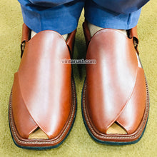 Load image into Gallery viewer, Genuine Leather Handmade Peshawari Slippers