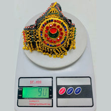 Load image into Gallery viewer, Golden Matha Patti With Multicolor Glass Stones
