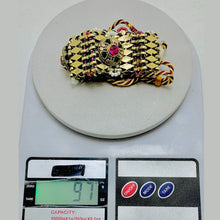 Load image into Gallery viewer, Golden Metal Collar Choker Necklace With Multicolor Stones