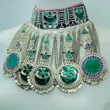 Load image into Gallery viewer, Green Kuchi Tribal Big Choker Necklace