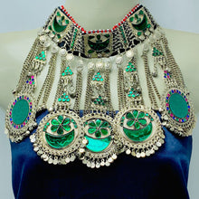 Load image into Gallery viewer, Green Kuchi Tribal Big Choker Necklace