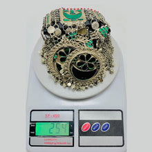 Load image into Gallery viewer, Green Kuchi Tribal Big Choker Necklace