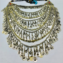 Load image into Gallery viewer, Silver Kuchi Bib Necklace With Dangling Tassels