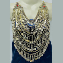 Load image into Gallery viewer, Silver Kuchi Bib Necklace With Dangling Tassels