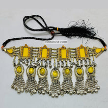 Load image into Gallery viewer, Gypsy Style Yellow Stones Statement Choker Necklace