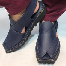 Load image into Gallery viewer, Handcrafted Blue Casual Leather Shoes