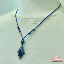 Load image into Gallery viewer, Handcrafted Lapis Lazuli Diamond Pendant Necklace