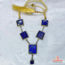 Load image into Gallery viewer, Handcrafted Lapis Lazuli Gemstone Silver Necklace