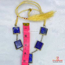 Load image into Gallery viewer, Handcrafted Lapis Lazuli Gemstone Silver Necklace