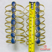 Load image into Gallery viewer, Handmade Afghan Lapis Tribal Cuff Bracelet