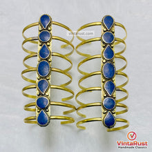 Load image into Gallery viewer, Handmade Afghan Lapis Tribal Cuff Bracelet