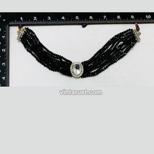 Load image into Gallery viewer, Handmade Black Beaded Multilayered Choker Necklace