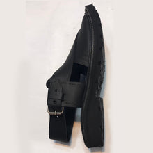 Load image into Gallery viewer, Black Leather Handmade Peshawari Chappal