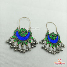 Load image into Gallery viewer, Blue and Green Glass Stone Earrings