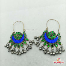 Load image into Gallery viewer, Blue and Green Glass Stone Earrings