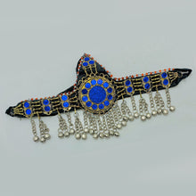 Load image into Gallery viewer, handmade-blue-ethnic-headpiece-jewelry