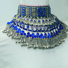 Load image into Gallery viewer, Handmade Blue Kuchi Ethnic Choker Necklace