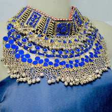 Load image into Gallery viewer, Handmade Blue Kuchi Ethnic Choker Necklace