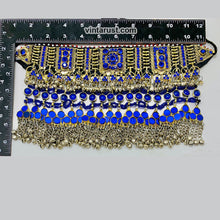 Load image into Gallery viewer, Handmade Blue Kuchi Ethnic Choker Necklace