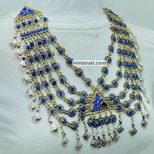 Load image into Gallery viewer, Handmade Blue Vintage Unique Bib Necklace