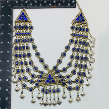 Load image into Gallery viewer, Handmade Blue Vintage Unique Bib Necklace