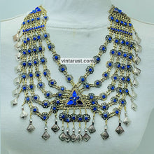 Load image into Gallery viewer, Handmade Blue Vintage Unique Bib Necklace