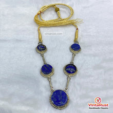 Load image into Gallery viewer, Handmade Boho Lapis Lazuli Round Pendant Necklace