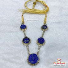 Load image into Gallery viewer, Handmade Boho Lapis Lazuli Round Pendant Necklace