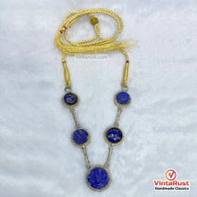 Load image into Gallery viewer, Handmade Boho Lapis Lazuli Round Pendant Necklace