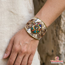 Load image into Gallery viewer, Handmade Boho Mosaic Mixed Metal Cuff