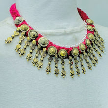 Load image into Gallery viewer, Handmade Choker Necklace With Metal Spikes