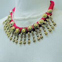 Load image into Gallery viewer, Handmade Choker Necklace With Metal Spikes