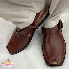 Load image into Gallery viewer, Handmade Comfortable Brown Leather Peshawari Sandals